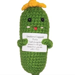 Green Crochet Emotional Support Pickle